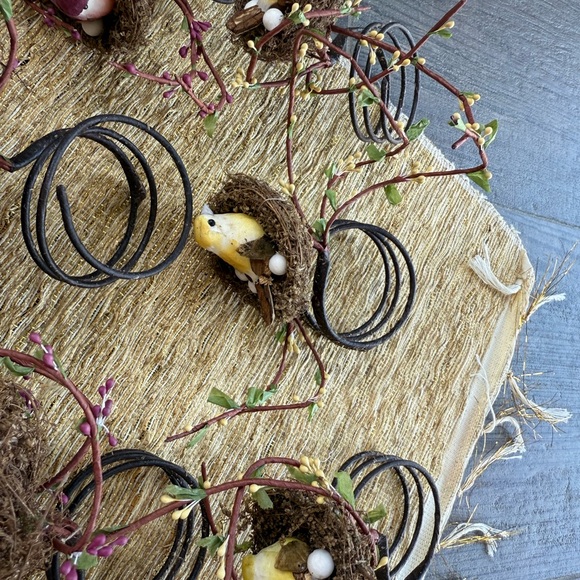 Decorative Bird Nest Ornament with Yellow Bird
